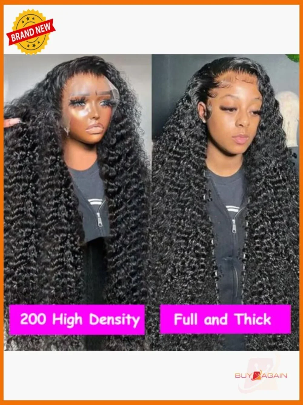 30 Inch Deep Wave Lace Front Wig Human Hair 200 Density HD Lace Frontal
